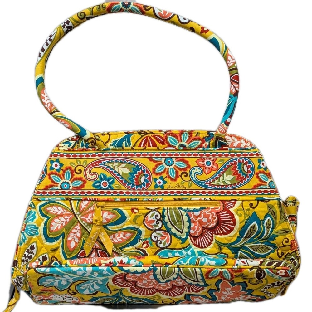 Vera Bradley Retired Floral Provincial Yellow Tote Bag Grannycore Boho